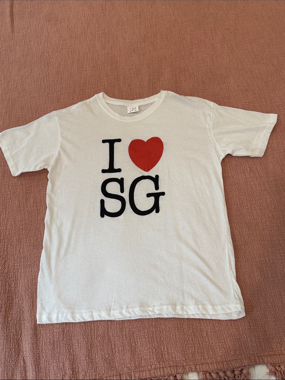 Fun Short-Sleeve t-shirt with Red Heart 'I ♥ SG' Graphic